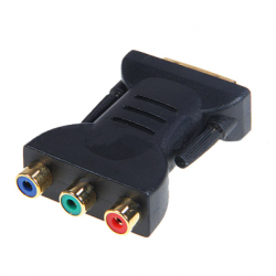 DVI-A han til 3 RCA/phono hun stik-adapter. Analog video fra DVI-A til RGB