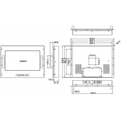 19" rackskærm - Industriel LCD skærm med VGA, DVI eller HDMI
