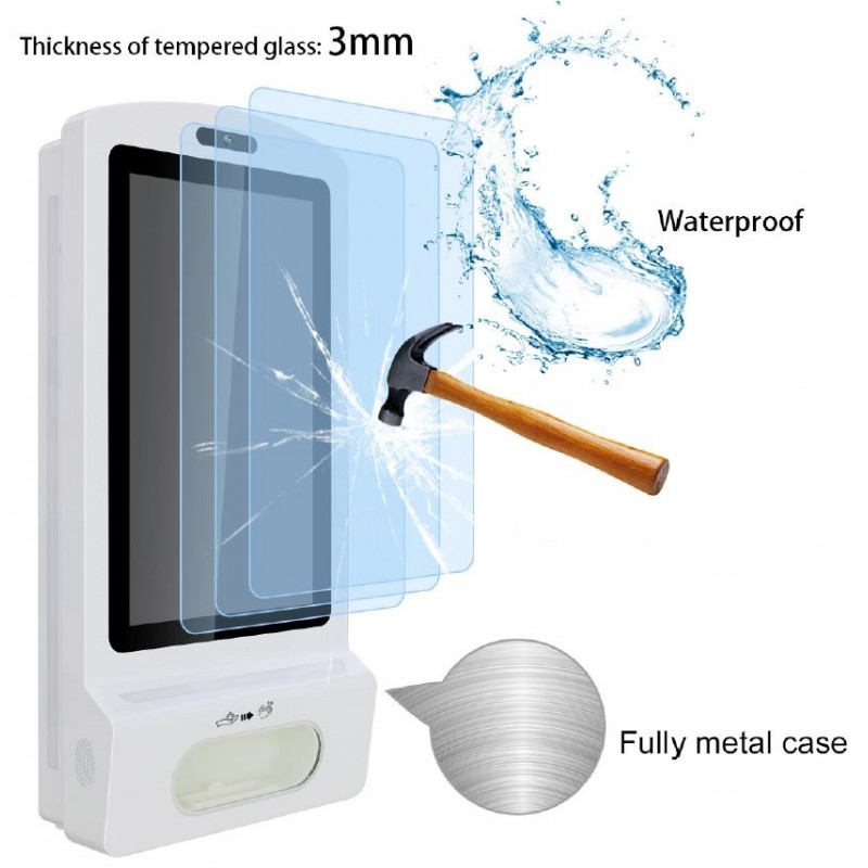 Information post with spritdispenser to the wall or floor - Danbit
