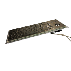 IP65 Rustfrit stål tastatur. PS/2 / USB, trackball