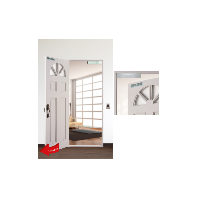 Vandtæt mini dørmagnet, holder kraft op til 272 kg. 12 / 24VDC kobling