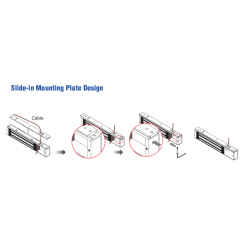 Elektronisk dørmagnet 272kg holdekraft, valgfri 12VDC/24VDC 6Watt.