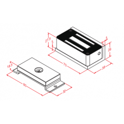 Electronic door magnet to create large and small cabinets, 36 kg holding force.