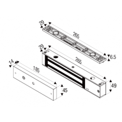 Electric door magnet, Electric door magnet, holding force of 363 KG,
