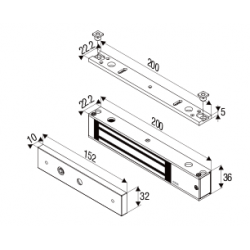 Dørmagnet til 12/24 volt med automatisk omskiftning. Holdekraft op til 140kg
