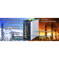 8 port 10/100 / 1000Mbit RJ45, PoE ++ 2 port 100 / 1000Mbit and 2 port 10Gbit SFP slot, Managed