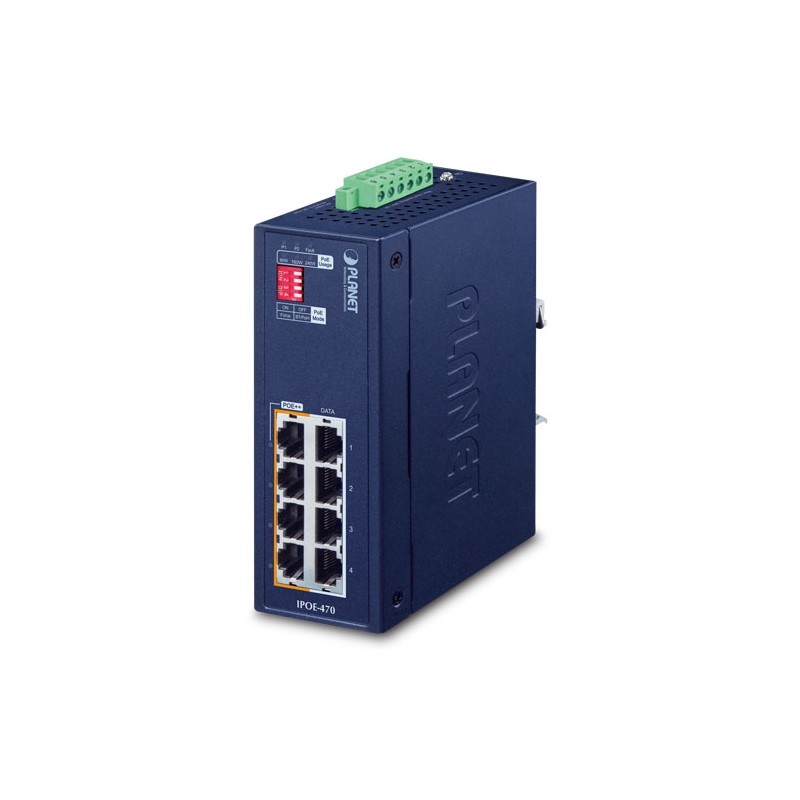 4 ports PoE++ Injektor, 95 Watt, 4 x LAN ind, 4 x LAN ud med PoE++