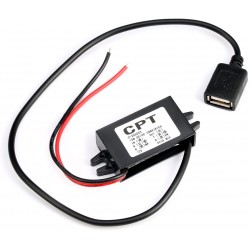 DC/DC konverter fra 12 VDC til 5VDC USB hun-stik.