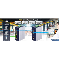 Media Converter with 2 x SFP 100/1000Mbit and 2 x 10/100/1000Mbit RJ45, PoE++