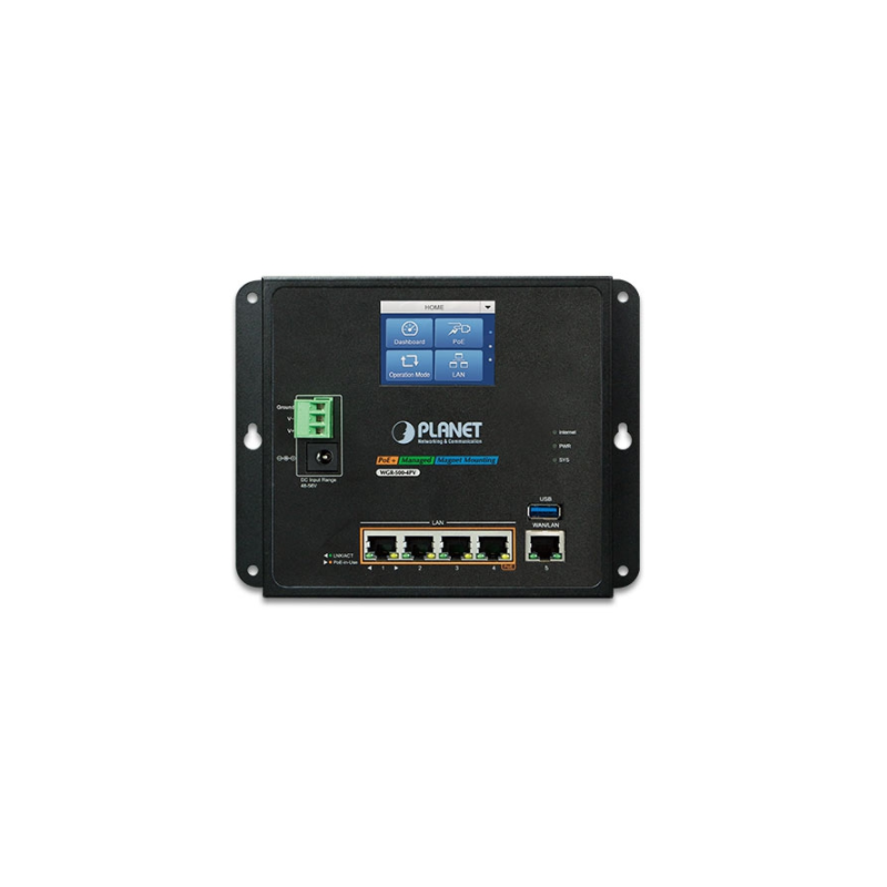 4 ports Industriel Router med PoE+, LCD management, 10/100/1000Mbit