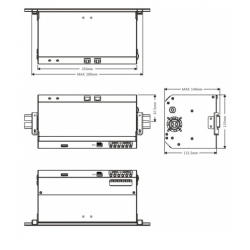 500VA/300W UPS til DIN-skinne, inkl. 1 stk. 12V batteri, line-interaktiv