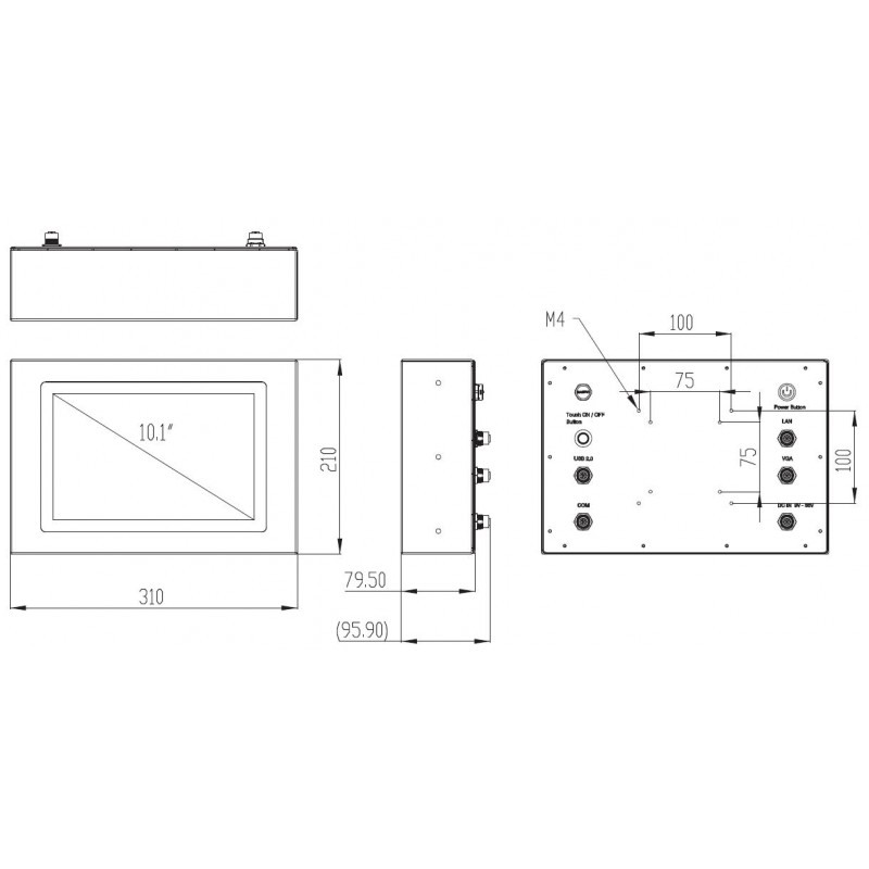 Vandtæt panel PC med multi touch til slagterier, Medico tekniks, fødevare branchen