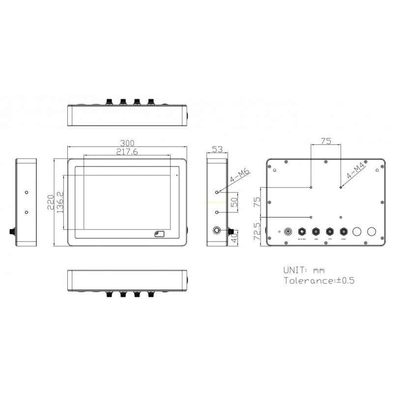10.1" vandtæt Panel PC til fødevare industrien og medico
