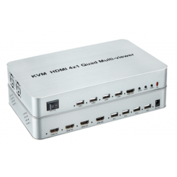 4 ports KVM switch, 4:1 HDMI Quad visning