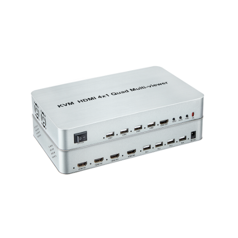4 ports KVM switch, 4:1 HDMI Quad visning