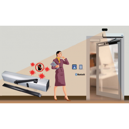 Dørautomatik til svingdør med tilslutning for NON-TOUCH automatisk døråbning