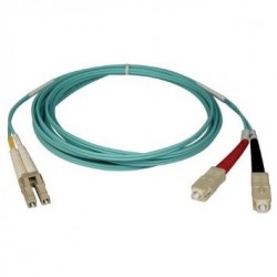 Armeret fiberkabel, Multimode, LC-SC, 20m, 50/125my, OM4, Aquablå, LSZH, Duplex