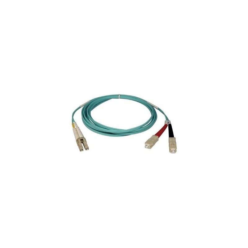 Armeret fiberkabel, Multimode, LC-SC, 20m, 50/125my, OM4, Aquablå, LSZH, Duplex