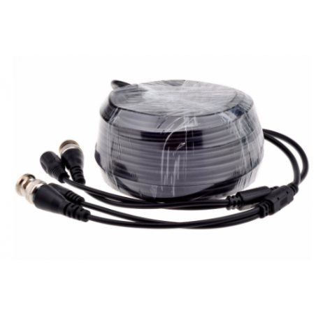 RG59 kabel med strømkabel, BNC skærmet han-han, 75 ohm, power-Jack han/hun