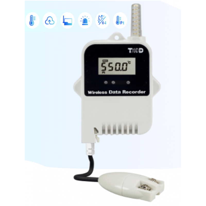 1 kanals Temperatur logger. Til Pt100 / Pt1000 - 2 og 3-tråds. Bluetooth med APP