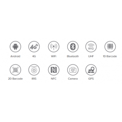UHF RFID, NFC, Mifare, 1D/2D Barcode læser. Stregkodescanner. Wifi, Bluetooth, 4G LTE, GPS
