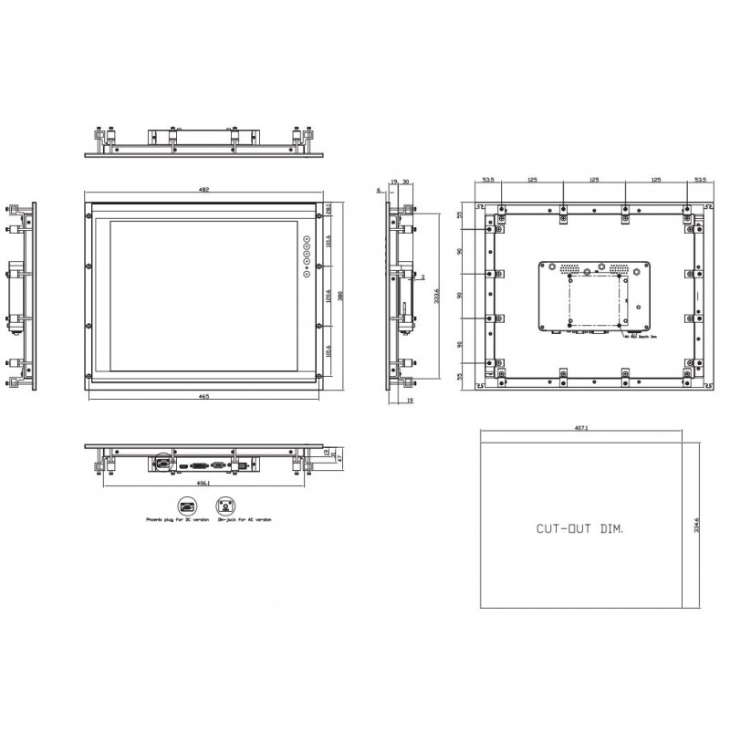 19 "inch - Monitor - Monitor - Touch - HDMI - VGA - USB - RS232