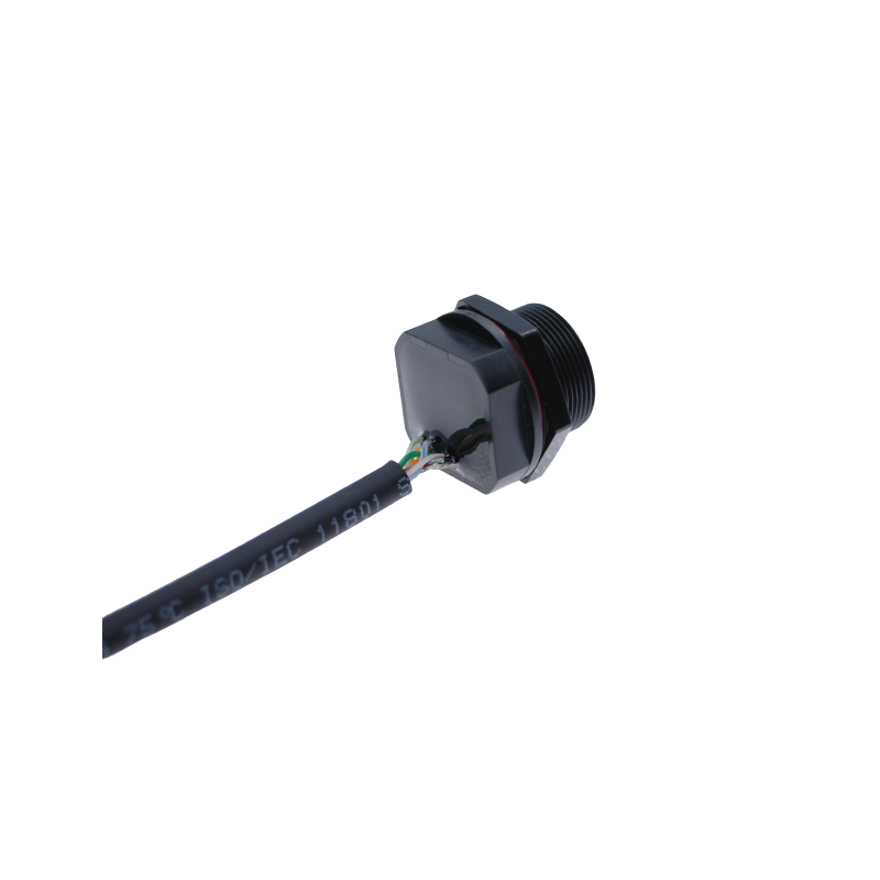 Waterproof RJ45 chassis connector, 21 mm thread - for outdoor use