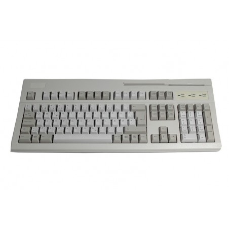 Keyboard with DK/S/N keys and with magnetic card reader for tracks 1, 2 and 2 PS/2. USB emulation with adapter