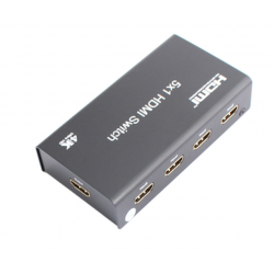 4K HDMI omskifter med 5 HDMI indgange og 1 HDMI udgang fjernbetjent