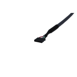 Cable USB B female with Panel plug and flat plug for printed circuit board, gray, 0.3m