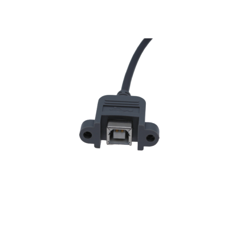 Kabel USB B Hun med panelmontagestik og fladstik til printkort, grå, 0,3M