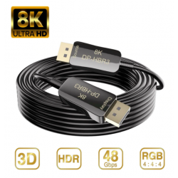 8K Fiber Displayport 1,4 AOC-kabel, 8m, 32,4Gbps, HDR, 3D, 5mm