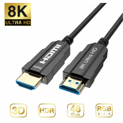 Optisk Fiber HDMI 2.1 kabel, 8K, med indbygget ethernet - 70 meter AOC