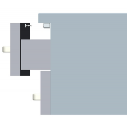 Electronic lock for mounting on cabinets and doors. Holding power of 150kg. Locked with excitement.