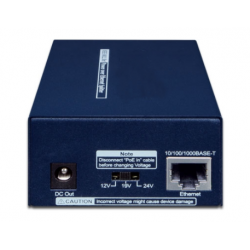 Gigabit PoE++ splitter (60W) til PoE Data og 12VDC/5A eller 19VDC/3.2A eller 24VDC/2.5A ud