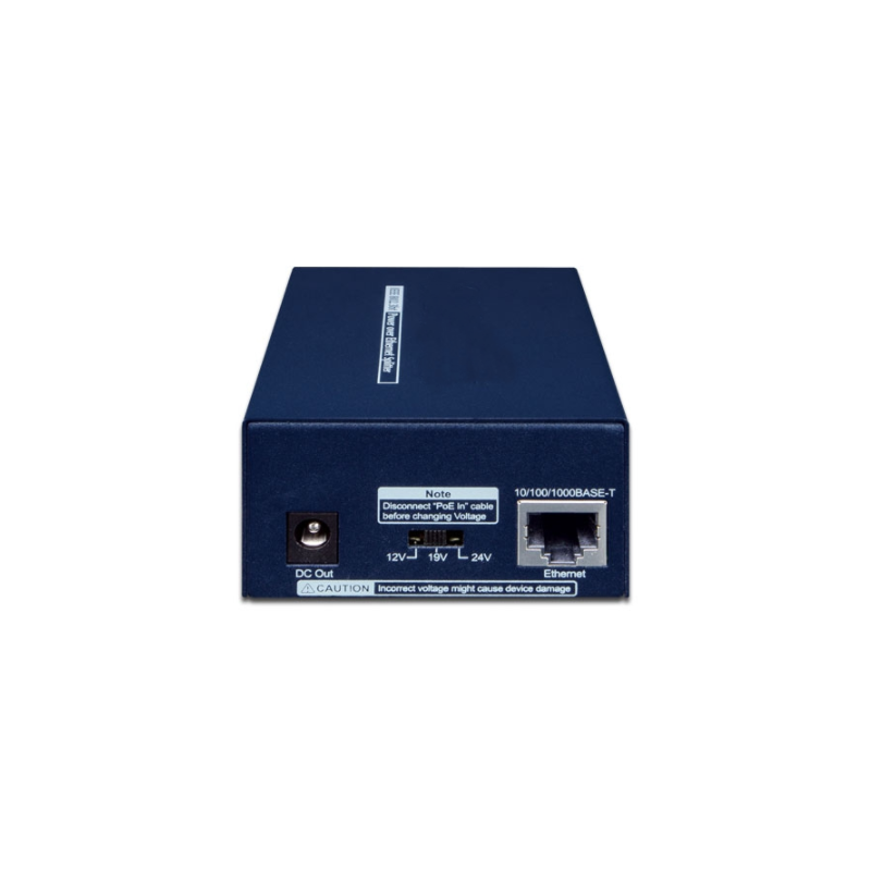 Gigabit PoE++ splitter (60W) til PoE Data og 12VDC/5A eller 19VDC/3.2A eller 24VDC/2.5A ud