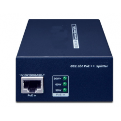 Gigabit PoE++ splitter (60W) til PoE Data og 12VDC/5A eller 19VDC/3.2A eller 24VDC/2.5A ud