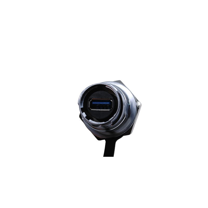 Vandtæt USB 3.0 hun stik med gevind til chassis, IP68 tæt med hætte, USB hun/hun