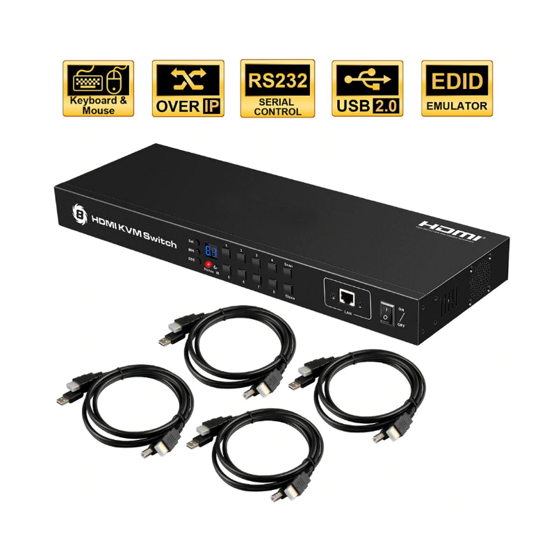 8 port KVM Switch for DP, HDMI, VGA and DVI