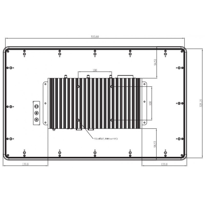Panel PC 21.5" wide screen med multi touchI3, I5, i7 mulighed