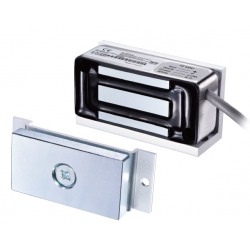 Elektronisk dørmagnet til skabe, store og små kabinetter, 36 kg holdekraft. Indbygget lukket sensor