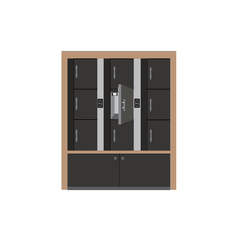 Electronic door magnet for cabinets, large and small cabinets, 36 kg holding power. Built-in closed sensor