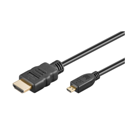 HDMI micro D - HDMI kabel - HD - 1,5 meter - Sort