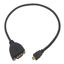 HDMI 1.4 panelmonteret kabel - 50 cm, 1080p, HDMI-A hun til Micro-D han
