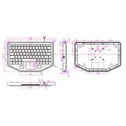 IP66 Waterproof industrial keyboard with TouchPad
