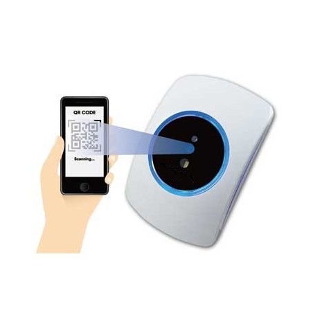 RFID & QR-kodelæser: 125kHz EM4100/4200, Wiegand 34, vægmonteret