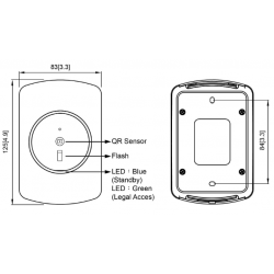 RFID & QR-kodelæser: 125kHz EM4100/4200, Wiegand 34, vægmonteret