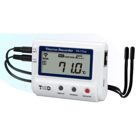 2 kanals temperatur logger -40 - +110°C, Ethernet LAN, USB