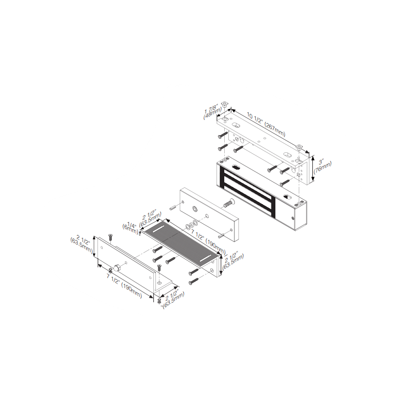 Z-angle bracket for door magnet DOOR-MAGNET+ on inward door