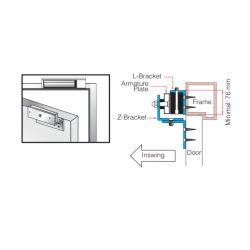 Z-angle bracket for door magnet DOOR-MAGNET+ on inward door